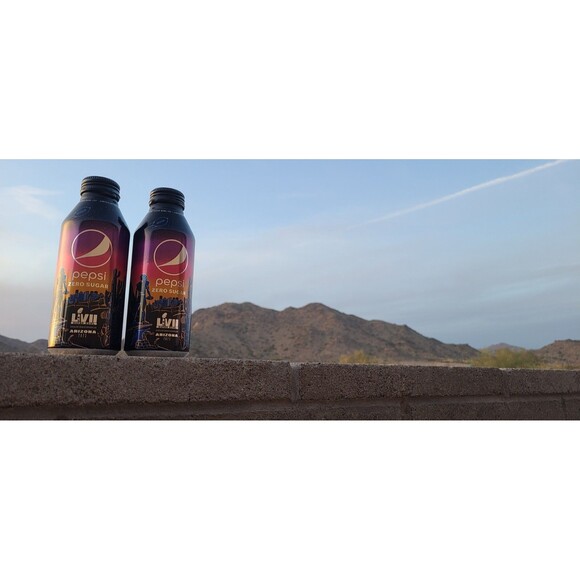 2 Lot 2023 Super Bowl LVII Arizona Pepsi Zero16oz Full Cans NFL 57 Rare VHTF - Picture 2 of 3